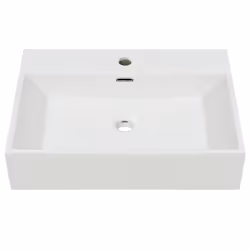 vidaXL Lavandino con Foro Rubinetto Ceramica Bianca 60,5x42,5x14,5 cm - Vista aggiuntiva 3