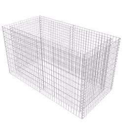 vidaXL Gabbione Letto Rialzato Giardino Acciaio 180x90x100 cm Argento - Vista aggiuntiva 2