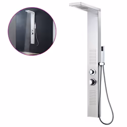 Pannello Doccia in Acciaio Inossidabile Quadrato cod mxl 78397 - Vista aggiuntiva 2