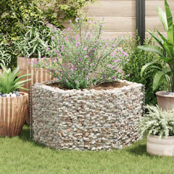 vidaXL Gabbione Letto Rialzato da Giardino Esagonale 100x90x50 cm