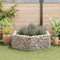 vidaXL Gabbione Letto Rialzato da Giardino Esagonale 160x140x50 cm - Vista aggiuntiva 3