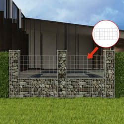 Gabbione in Rete ad u in Acciaio Zincato Argento Giardino varie dimensioni dimensioni : 240x20x100 cm