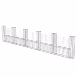 vidaXL Gabbione in Rete ad U in Acciaio Zincato 570x20x100 cm - Vista aggiuntiva 2