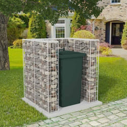 Vidaxl - Gabbione in Rete in Acciaio per 3 Cassonetti Argento varie dimensioni dimensioni : 110x110x120 cm
