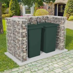 Vidaxl - Gabbione in Rete in Acciaio per 3 Cassonetti Argento varie dimensioni dimensioni : 180x100x120 cm