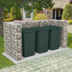 vidaXL Gabbione in Rete in Acciaio per 3 Cassonetti 250x100x120 cm