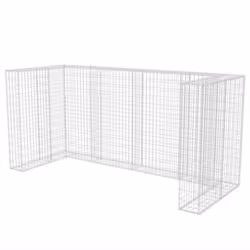 vidaXL Gabbione in Rete in Acciaio per 3 Cassonetti 250x100x120 cm - Vista aggiuntiva 2