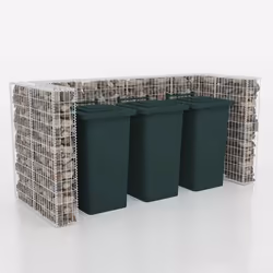 vidaXL Gabbione in Rete in Acciaio per 3 Cassonetti 250x100x120 cm - Vista aggiuntiva 3
