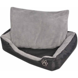 Cuccia per Cani con Cuscino Imbottito Nero con Fondo antiscivolo varie dimensioni dimensioni : l