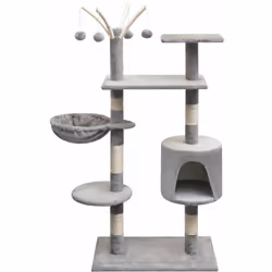 Colore: Grigio Materiale: Struttura in legno + corda sisal + morbido peluche Dimensioni complessive: 96 x 35 x 125 cm (L x P ...