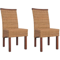 Vidaxl - Sedie da Pranzo 2 pz Marroni in Rattan Naturale