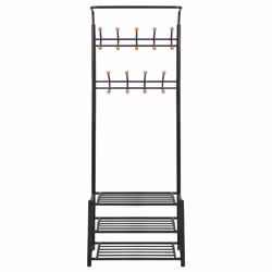 Appendiabiti con Deposito per Scarpe 68x32x182,5 cm Nerocod mxl 127113 - Vista aggiuntiva 2
