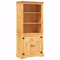 Questa credenza in legno di alta qualità è un mobile in stile "Corona" messicano. Il pino cerato con dettagli in metallo nero ...