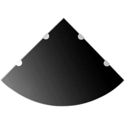 Scaffale Angolare con Supporto Cromato e Vetro Nero vari dimensioni modello : Nero 45x45 cm