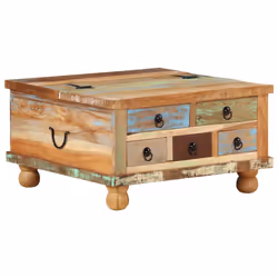 vidaXL Tavolino da Salotto in Legno di Recupero 70x70x38 cm - Vista aggiuntiva 2