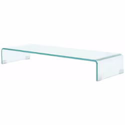 Colour: Clear Material: Glass Dimensions: 90 x 30 x 13 cm (L x W x H) Glass thickness: 12 mm This practical TV stand has a te ...