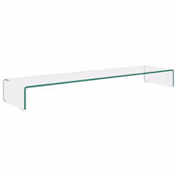 vidaXL Mobile/Rialzo Porta TV in Vetro Trasparente 120x30x13 cm - Vista aggiuntiva 2