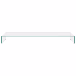 vidaXL Mobile/Rialzo Porta TV in Vetro Trasparente 120x30x13 cm - Vista aggiuntiva 3