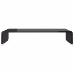 vidaXL Mobile/Rialzo Porta TV in Vetro Nero 60x25x11 cm - Vista aggiuntiva 3