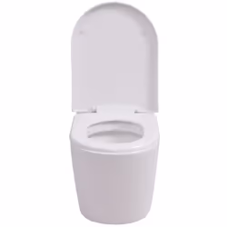 vidaXL WC Sospeso in Ceramica Bianca - Vista aggiuntiva 3