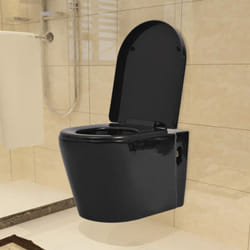 Wc Sospeso in Ceramica Nera Vidaxl 14915