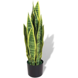 Pianta finta Artificiale in Vaso Verde Arredo Casa Fiori Finti Diverse Misure misure : Sansevieria/65 cm