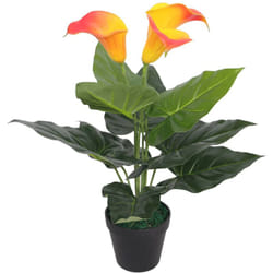 Vidaxl - Calla Lily Artificiale con Vaso 45 cm Rosso e Giallo 6714