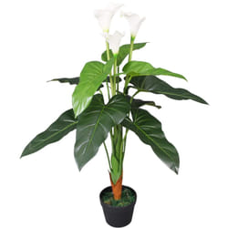 Calla Lily Artificiale con Vaso 85 cm Bianco Vidaxl 8939