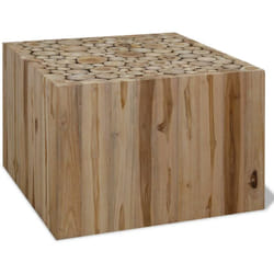 Tavolino da Caffè, Tavolino basso in Autentico Legno di Teak 50x50x35 cm Vidaxl