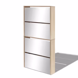 vidaXL Scarpiera a 4 Strati con Specchio Rovere 63x17x134 cm - Vista aggiuntiva 2