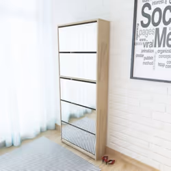 Questa moderna ed elegante scarpiera con specchio offre una soluzione perfetta per mantenere la vostra stanza fuori dal disor ...