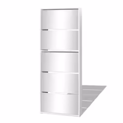 vidaXL Scarpiera a 5 Strati con Specchio Bianca 63x17x169,5 cm - Vista aggiuntiva 2