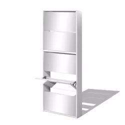 vidaXL Scarpiera a 5 Strati con Specchio Bianca 63x17x169,5 cm - Vista aggiuntiva 3