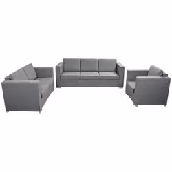 vidaXL 3 Pz Set di Divani in Stoffa Grigio Chiaro - Vista aggiuntiva 2
