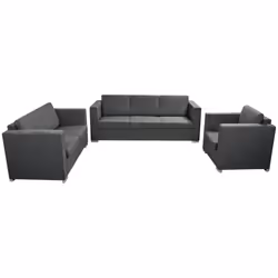 VidaXL 274215, Grigio, 3 seduta(e), Poliestere, 1910 mm, 730 mm, 780 mm