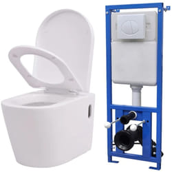 Vidaxl - wc a Muro con Sciacquone Nascosto in Ceramica Bianco 87194
