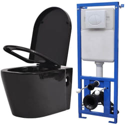 Vidaxl - wc a Muro con Sciacquone Nascosto in Ceramica Nera