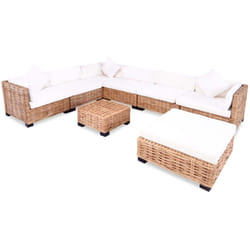 Set Divano 27 pz in Rattan Naturale - Vidaxl