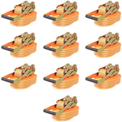 Cinghie d'Ancoraggio 10 pz a Cricchetto 2 t 8mx50mm Arancione Vidaxl 4447