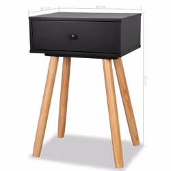 VidaXL 244741 comodino Nero, Marrone - Vista aggiuntiva 8
