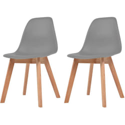 2 pz Sedie da Pranzo, Sedie da Cucina Moderne Grigie in Plastica Vidaxl