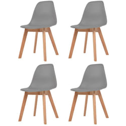 4 pz Sedie da Pranzo, Sedie da Cucina Moderne Grigie in Plastica Vidaxl