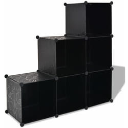 Vidaxl - Armadio Salvaspazio a Cubo con 6 Scomparti Nero 5979