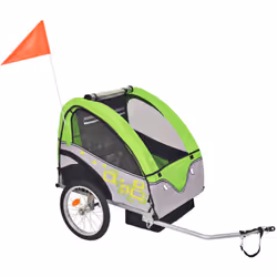 Questo rimorchio per bici offre una guida comoda e sicura per i bambini quando sono in bicicletta. È adatto per 1 o 2 bambini ...