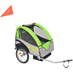 Vidaxl - Rimorchio da Bici per Bambini Grigio e Verde 30 kg 48107