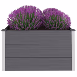 vidaXL Letto Rialzato da Giardino in WPC 100x100x54 cm Grigio - Vista aggiuntiva 3