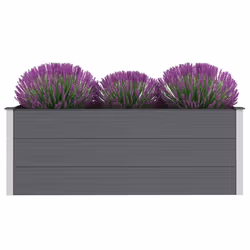 vidaXL Letto Rialzato da Giardino in WPC 150x50x54 cm Grigio - Vista aggiuntiva 3