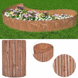Questa recinzione in corteccia di alta qualità costituisce una barriera ideale per il giardino pur mantenendo un aspetto natu ...