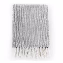 Copriletto in Cotone a Spina di Pesce 220x250 cm Grigiocod mxl 79811 - Vista aggiuntiva 2