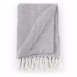 Copriletto in Cotone a Spina di Pesce 220x250 cm Grigiocod mxl 79811 - Vista aggiuntiva 3